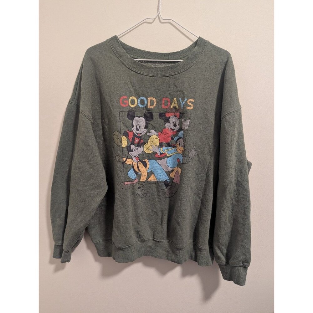 Sweatshirt Disney Mickey & Friends Pullover Sweatshirt Men’s Size XXL Green